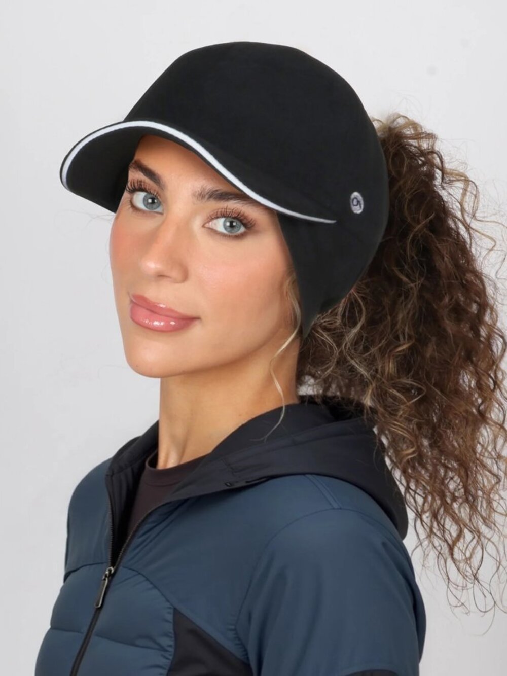 PONYFLO Cozy Ear Cover Cap in Black NWT